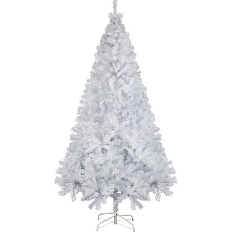 SALCAR Sapin de Noël Artificiel Blanc de 180 cm, Arbre de Noël avec 735 Branches en PVC Ignifuge et Support Métallique (1/5)