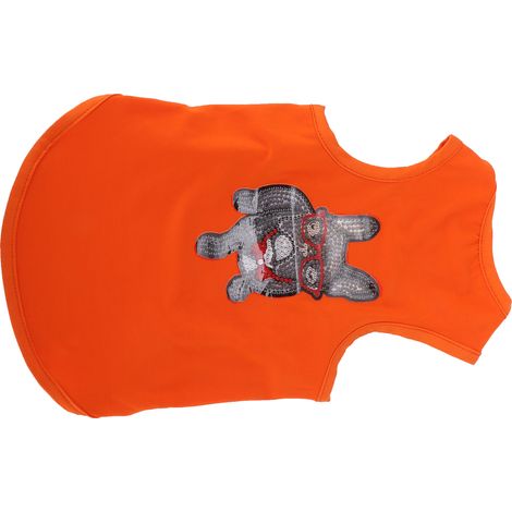T-shirt motif animal mignon, peinture diamant 5D, fait main, orange, taille L (1/5)