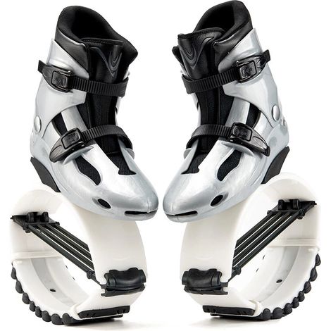 CHIGOODS Känguru Sprungschuhe Känguru-Schuhe für Trainingsübungen，Grau + Silber，Größe 36-38（L），Gewicht 50-70 kg