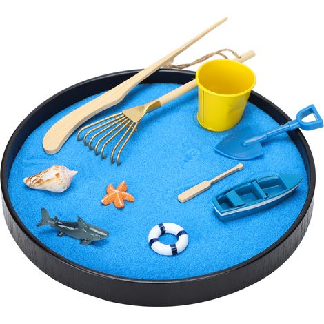 Plateau rond de bureau en sable, décor de micro-paysage de plage océanique, accessoires de bricolage (1/5)