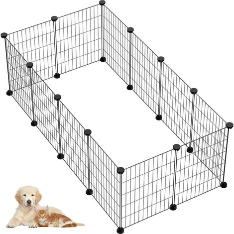 12 Panneaux Cage Cochon d'Inde en Métal, Cage Lapin Intérieur, Enclos Cochon d'Inde, Enclos Modulable Chat DIY pour Petits Animaux Domestiques, Chiot, Chaton, Cavia(30cm × 40cm) (1/5)
