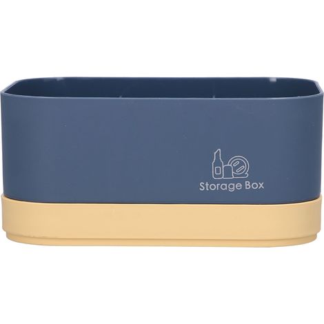 Boîte de rangement plastique 6 compartiments avec couvercle, organiseur de bureau mini pour bijoux cosmétiques et fournitures scolaires, jaune (1/5)