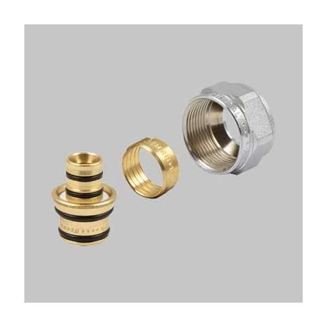 ADATTATORE CROMATO PER TUBO MULTISTRATO - 16x2,0 - 24x19