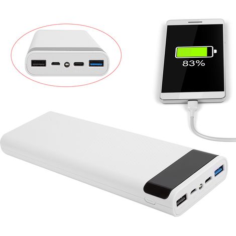 Boîtier de Batterie Portable 10x18650 - Kit de Montage Power Bank DIY sans Soudure - Coque de Recharge Blanche (1/5)