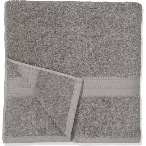 Confezione da 2 asciugamani da bagno e doccia in 100% cotone, resistenti allo scolorimento, morbidi e assorbenti, 2 asciugamani da bagno, 70 x 140 cm, grigio (1/5)