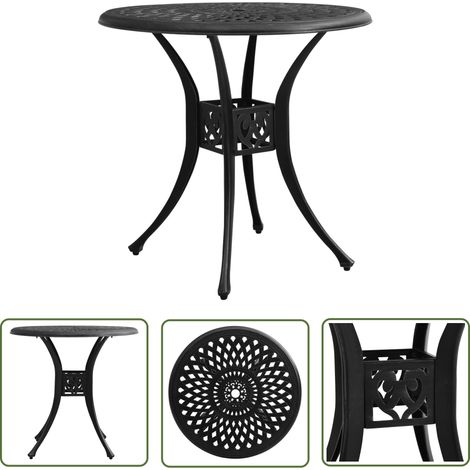 Table d'extérieur Table de salon de jardin - Noir 78x78x72 cm Aluminium coulé BV482875 - BonneVie (1/5)