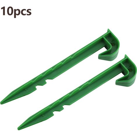 10 supports de serre, piquets de fixation pour filet anti-insectes, accessoires de fixation pour poteaux en plastique (1/5)