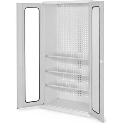 Kappes ®RasterPlan Werkzeugschrank 1950x1000m Modell 6 Tiefe 500mm Sichtfenstertüren lichtgrau