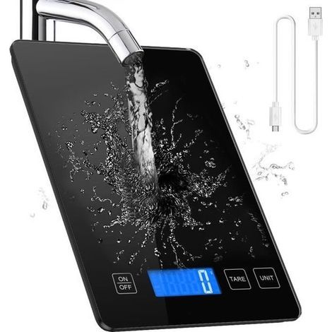 Bilancia elettronica da cucina, bilancia di precisione per alimenti, 10 kg/1 g, 5 unità, funzione tara e spegnimento automatico. (1/4)