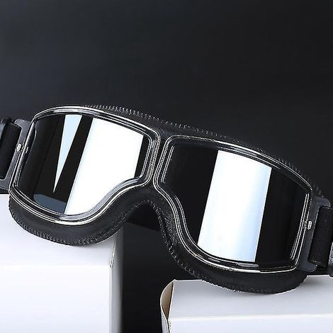 Lunettes en cuir Lunettes de moto vintage Lunettes de moto vintage Lunettes de casque jet rétro4 (1/5)
