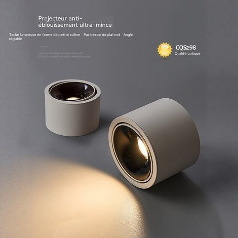 Projecteur COB ultra-mince à montage en surface, anti-éblouissement, angle réglable, pour l'éclairage domestique. (1/5)