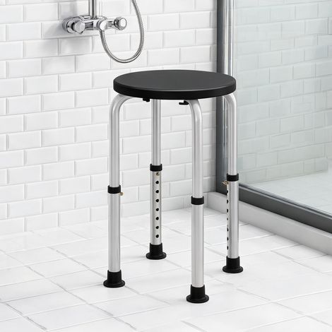 Tabouret de douche réglable 8 hauteurs en aluminium nero (1/5)