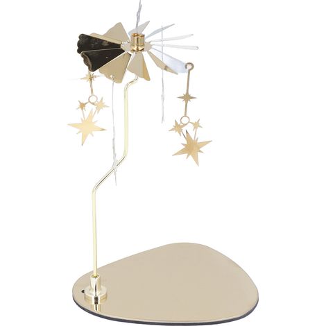 Bougeoir rond triangulaire style romantique européen en acier inoxydable, carillon éolien rotatif pour aromathérapie, bougeoir étoile (1/5)