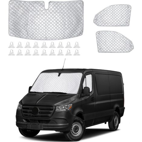 Thermo-Windschutzscheibenabdeckung für Mercedes Sprinter 2019-2025, 3-teilig, UV-Schutz (1/5)