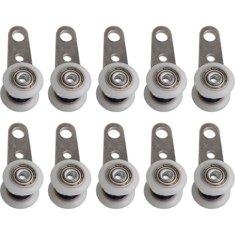 Pack of 10 Rollers for French Doors or Sliding Doors - Metal and Plastic - 4.5 x 1.9 cm (1/5)
