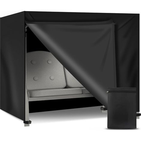 Housse de protection pour balancelle de jardin 3 à 4 places, imperméable, coupe-vent, résistante à l'hiver, résistante aux UV, en tissu Oxford, résistante à la déchirure, pour balancelle de (1/5)