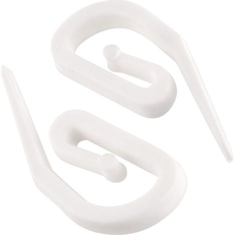 Ganci per tende in plastica bianca - Confezione da 100 (28 x 12 mm) Tende/Finestre