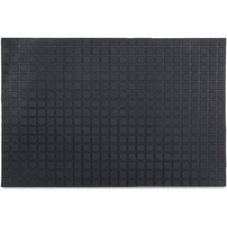 Paillasson 60 x 40 cm Tapis de Sol antidérapant Caoutchouc Tapis entrée intérieur extérieur Noir (1/5)