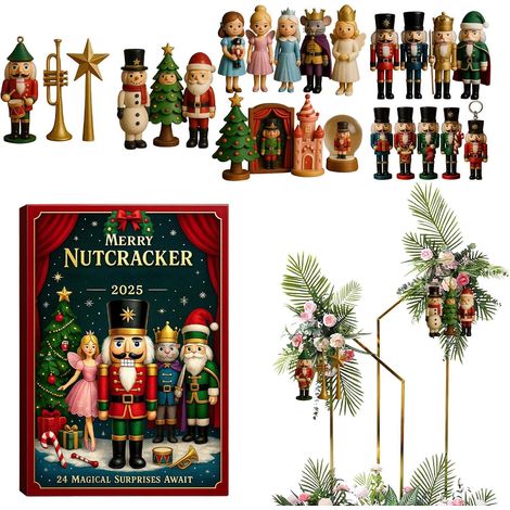 Casse-Noisette de l'Avent, figurine de casse-noisette, calendrier de l'Avent décoratif de 24 jours, décoration pour sapin de Noë (1/5)