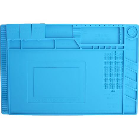 Tapis Magnétique de Réparation pour Station de Soudure, Résistant à la Chaleur, Bleu Clair (1/5)
