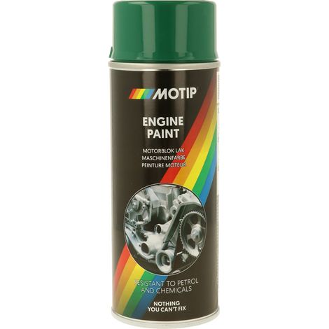 PEINTURE MOTEUR HAUTE TEMPERATURE VERTE BRILLANTE 150°C AEROSOL 400ML MOTIP