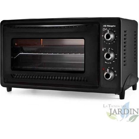 Horno Eléctrico de Sobremesa 39 Litros, Convección 1450W, Temporizador, Selector de Temperatura, 33 x 62 x 43 cm, negro