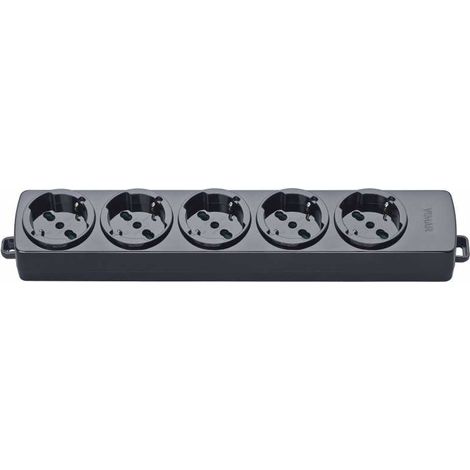 01293.NC Enchufe múltiple 5Universal Negro