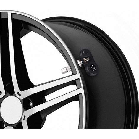Kit contrôleur pression pneus sans fil 4 capteurs TPMS externes charge solaire USB alarme voiture SUV berline (1/5)