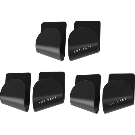 Rack De Rangement Pour Couvercles De Casserole - Murale Sans Perçage - Réglable - ABS Noir - 3 Paires (1/5)