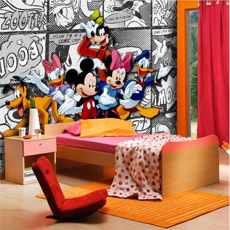 Papier peint XXL intisse Mickey BD Blanc Disney 360X270 CM (1/4)