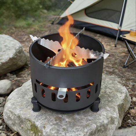 Brasero de table à bioéthanol, lampe cheminée à alcool portable pour intérieur et extérieur, combustion propre et sans fumée, facile d'entretien. (1/4)