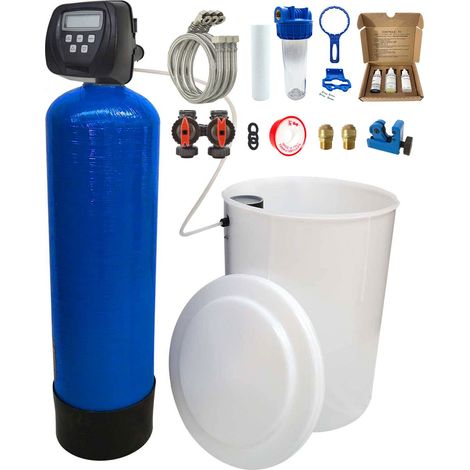 Adoucisseur d'eau bi-bloc 20L – Vanne électronique Clack WS100V – Régénération volumétrique – Kit d'installation complet (1/6)