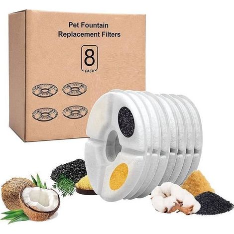 Katzenbrunnenfilter, Aktivkohlefilter für Katzenbrunnen, 8er-Pack, Triple Action Senses 2.0, Ersatzfilter LUFTFILTER (1/5)