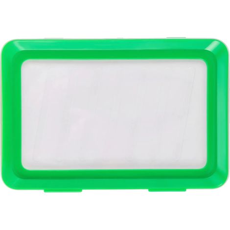Bandeja reutilizable para almacenar alimentos, diseño que ahorra espacio, verde. (1/2)
