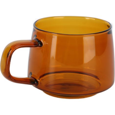 250 ml transparenter Kaffeebecher aus Borosilikatglas mit Henkel für Tee, Wasser oder Milch. (1/5)