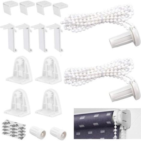 Set di 16 supporti a rullo per finestre, supporto a morsetto da 17 mm per tende a rullo Klemmfix, pezzi di ricambio, supporto a doppio morsetto per tende a rullo oscuranti e finestre in legno