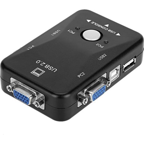Switch VGA USB 2.0 - 2 Ports - Pour 2 Ordinateurs - Partage Écran Clavier Souris - Sans Alimentation Externe - 1 Pièce (1/5)