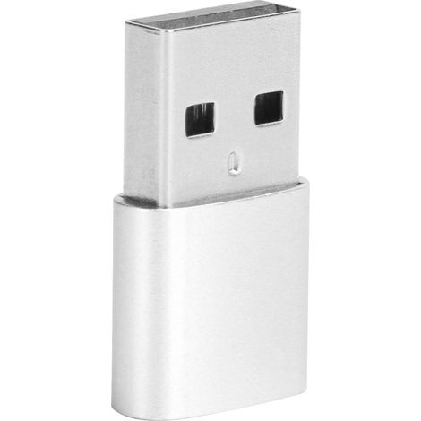 Adaptateur TypeC femelle vers USB mâle, charge rapide, accessoires d'extension pour ordinateur (argent) (1/5)