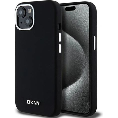 Custodia per iPhone 15 dkny in silicone liquido con MagSafe, colore nero (1/5)