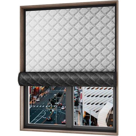 Rideau occultant et isolant thermique - 90 x 100 cm - Pliable - Frais en été, chaud en hiver - Réduction du bruit - Pour chambres et salons - Noir (1/5)