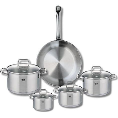 Ensemble de 1 Poêle de cuisson 28 cm et 4 faitouts 12, 14, 16 et 20 cm Elo Profi Citrin (1/5)