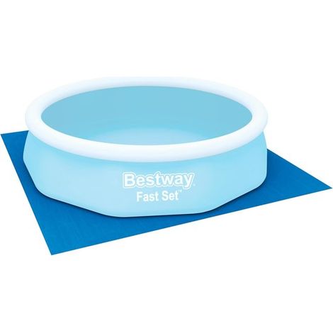 Schwimmbad-Bodenplane – Untergrundschutz – Poolbau – Wasserdichtes Material – 335 x 335 cm – Blau (1/5)