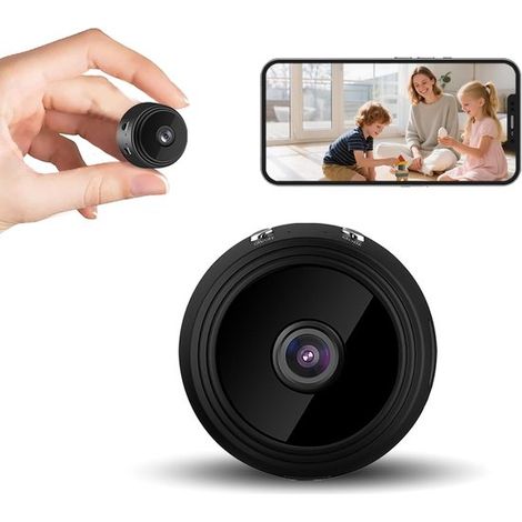 Mini Kamera Versteckte WLAN Kamera (1080p) Nachtsicht und Bewegungserkennung Audio und Videoaufzeichnung Kompaktes schwarzes Design TF Kartenunte (1/5)