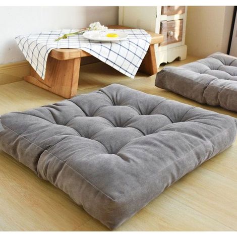 1 piece Coussins d'Assise Coussins de Chaise, 55x55x10cm Coussin de Sol,Couverture en Polyester et Remplissage en Coton,Gris (1/5)