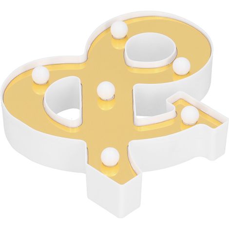 Lampe LED en forme de &, symbole de ponctuation innovant pour demande en mariage, déclaration, blanc chaud (1/5)