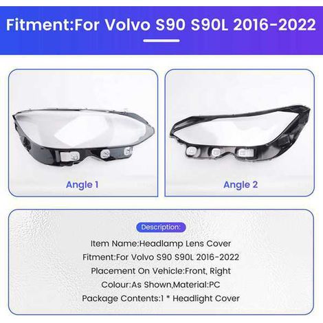 Suitable for 16-22 Volvo S90 S90L right-side headlight cover (1/4)