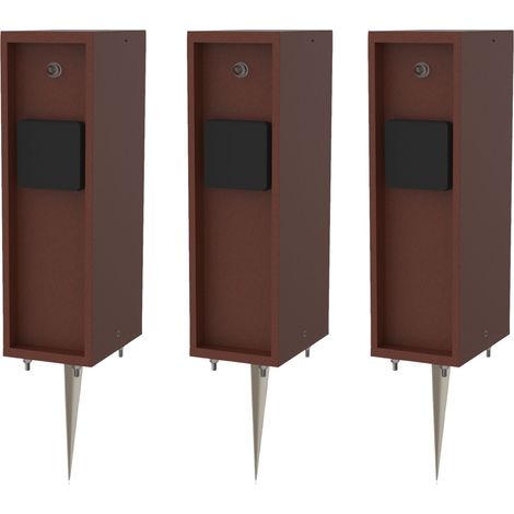 3x Novatool Gartensteckdose 3x Steckdosenverteiler 3-fach Braun mit Erdspieß Steckdosenleiste, Montageplatte, Dübel und Schrauben, Erdspieß (1/5)
