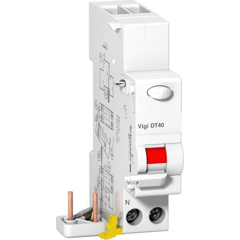 Schneider A9N21456 - Prodis Vigi DT40 Bloque diferencial 1P+N 40A 30mA instantáneo tipo A si 230VCA