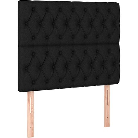 Maison Exclusive - Cabecero de cama de tela negro 100x7x118/128 c (1/5)