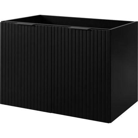 Mobile da bagno, Nero + maniglia nera, 80 x 57 x 46 cm (1/5)